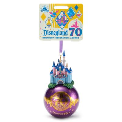 Sleeping Beauty Castle Disneyland Resort 70th Anniversary Glass Ball Ornament