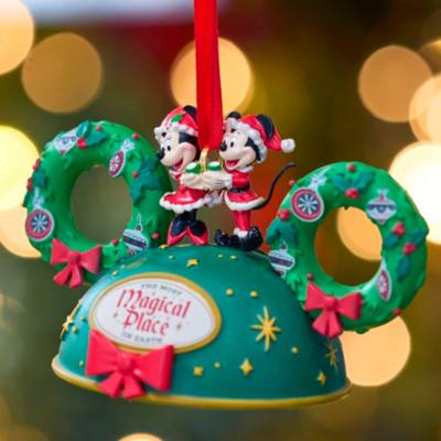 Mickey and Minnie Mouse Festive Ears Hat Ornament