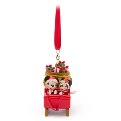 Mickey and Minnie Mouse Festive Sleigh Ornament