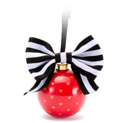 Boule de No&euml;l &agrave; imprim&eacute; t&ecirc;tes de Mickey avec noeud