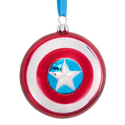 Captain America Shield Glass Ornament