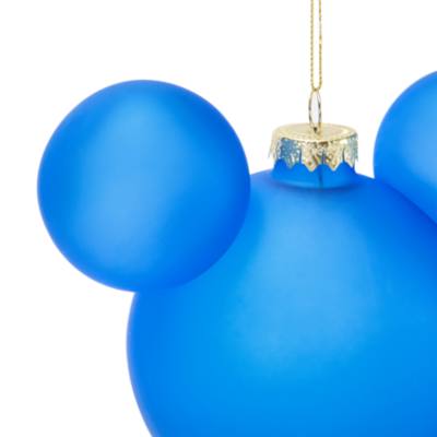 Mickey Mouse Icon Blue Ball Ornament