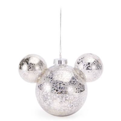 Adorno bola plateado icono Mickey Mouse