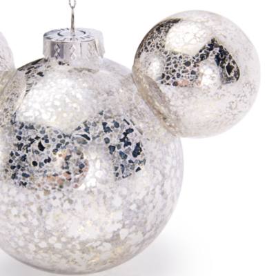 Boule d&eacute;corative argent&eacute;e en forme de t&ecirc;te de Mickey