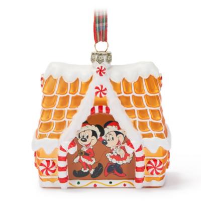 Mickey Mouse and Minnie Mouse Gingerbread House Ornament