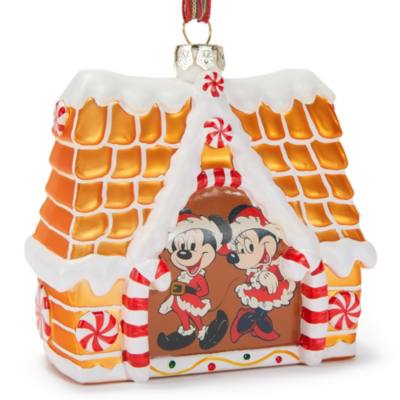 Mickey Mouse and Minnie Mouse Gingerbread House Ornament