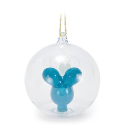 Decorazione a sfera in vetro con palloncino di Topolino