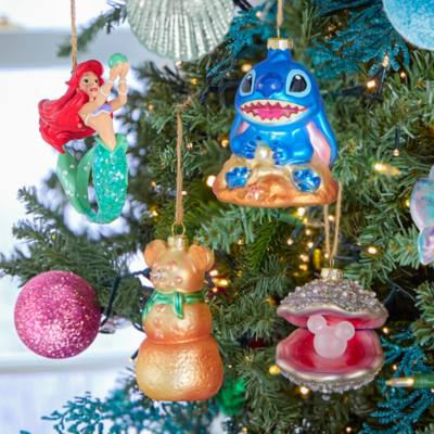 Decorazione in vetro a forma di conchiglia con "perla" di Topolino
