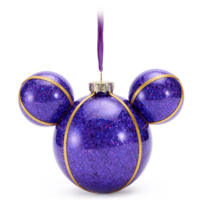 Adorno bola morado purpurina icono Mickey Mouse