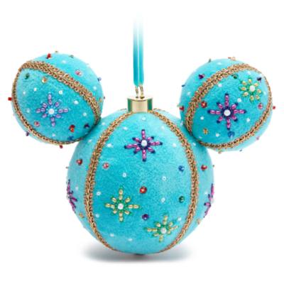 Mickey Mouse Icon Beaded Fantasy Land Castle Ball Ornament