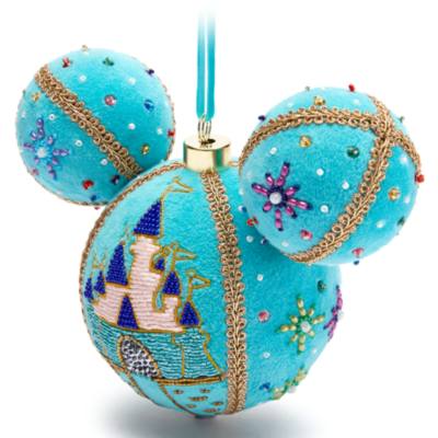 Mickey Mouse Icon Beaded Fantasy Land Castle Ball Ornament