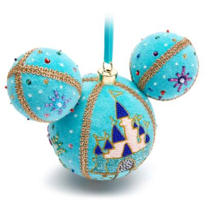 Mickey Mouse Icon Beaded Fantasy Land Castle Ball Ornament
