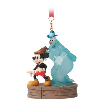 Mickey Mouse and Ghost Sketchbook Halloween Light-Up Ornament, Lonesome Ghosts