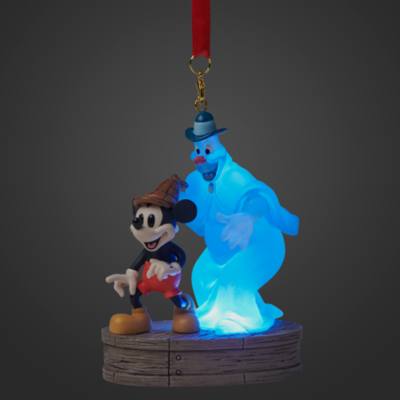 Mickey Mouse and Ghost Sketchbook Halloween Light-Up Ornament, Lonesome Ghosts