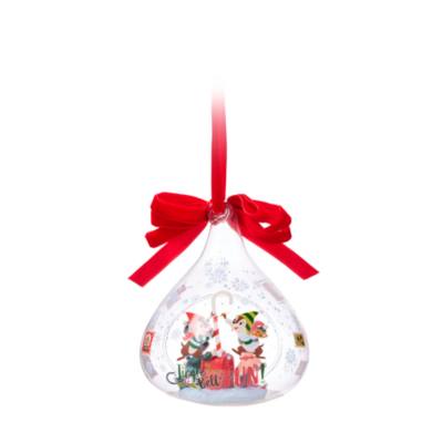 Mickey Mouse and Minnie Mouse Festive Glass Droplet Ornament