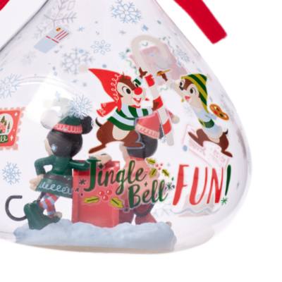 Mickey Mouse and Minnie Mouse Festive Glass Droplet Ornament