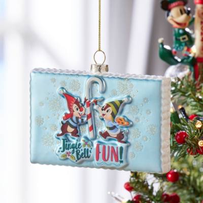 Chip 'n Dale Festive Postcard Glass Ornament
