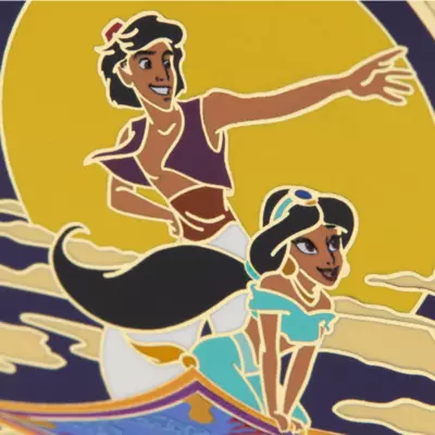 Aladdin und Prinzessin Jasmin - Disney Artist Kollektion - Anstecknadel in limitierter Edition von Jes Willis