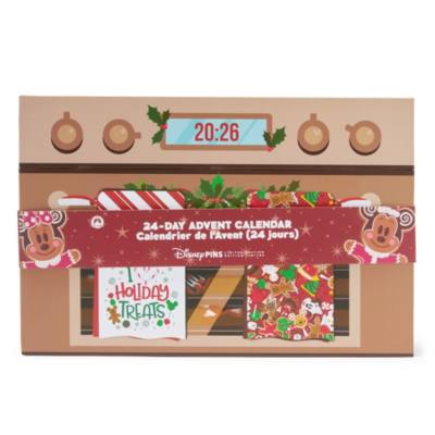 Set pin sorpresa calendario 2026, edici&oacute;n limitada, cuenta atr&aacute;s 24 d&iacute;as, galletas Navidad Disney