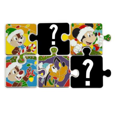 Mickey Mouse and Friends Festive Puzzle Piece Mystery Pin Set