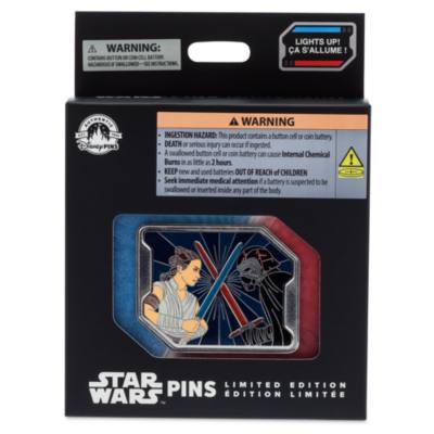 Rey and Kylo Ren Light-Up Limited Edition Jumbo Pin, Star Wars: The Rise of Skywalker