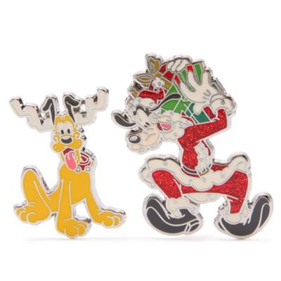 Goofy und Pluto - Weihnachtliches Anstecknadelset