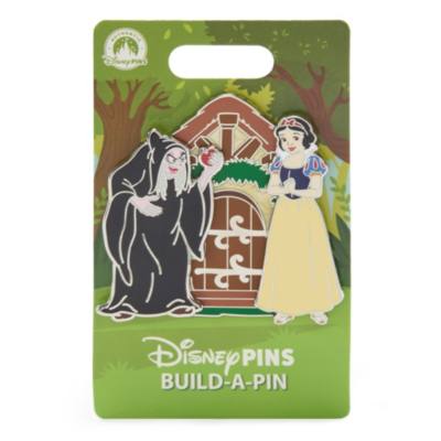 Set pins Blancanieves, Reina Malvada como vieja bruja y caba&ntilde;a, Blancanieves y los siete enanitos, Build-a-Pin