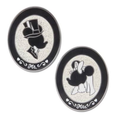 Micky Maus und Minnie Maus - Schattenriss - Mr. und Mrs. - Anstecknadelset