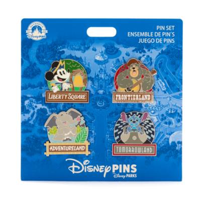 Walt Disney World Mickey Mouse and Friends Four Lands Pin Set