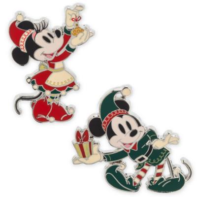 Mickey Mouse and Minnie Mouse Holiday Pin Set