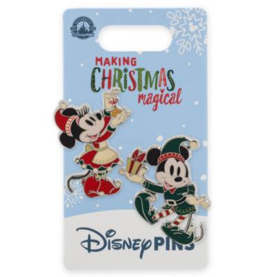 Mickey Mouse and Minnie Mouse Holiday Pin Set