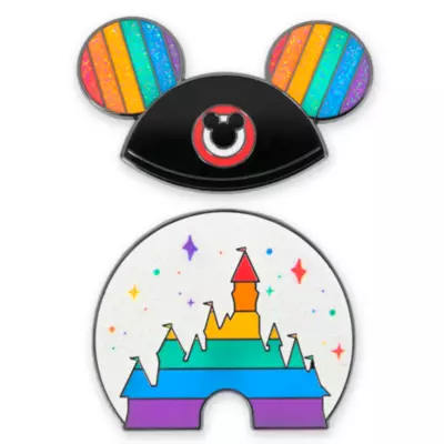 Mausketier-Hut mit Ohren und Fantasyland Schloss - Disney Pride Kollektion - Anstecknadelset