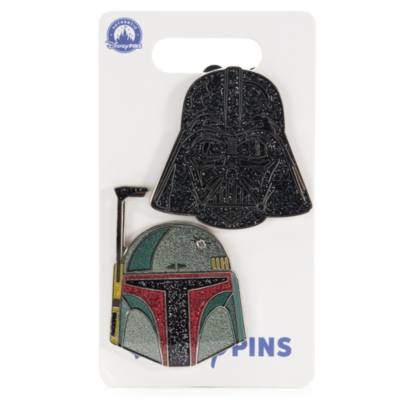 Darth Vader and Boba Fett Glittery Pin Set, Star Wars