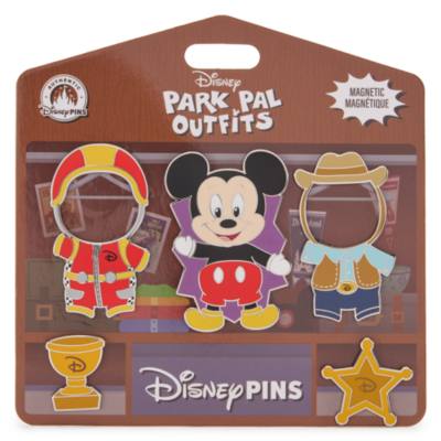 Mickey Mouse Disney Park Pal Outfits Magnetic Sheriff & Wrestler Pin Set