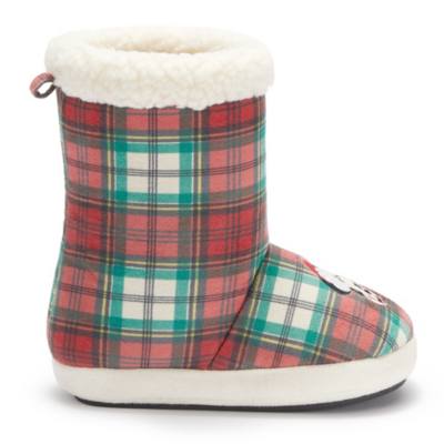 Mickey Mouse Tartan Christmas Slippers for Kids