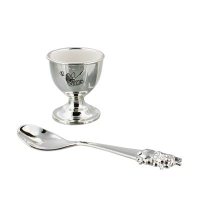 Winnie The Pooh Silver-Plated Baby Egg Cup And Spoon Set