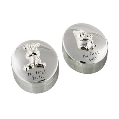 Winnie The Pooh Silver-Plated Baby First Tooth And Curl Set