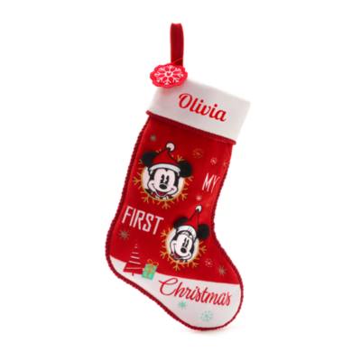 Disney Store Mickey and Minnie Holiday Cheer Baby Stocking