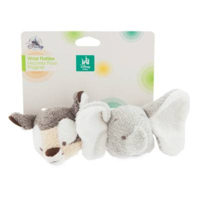 Disney Store Dumbo and Bambi Baby Wrist Rattles, 2 pack