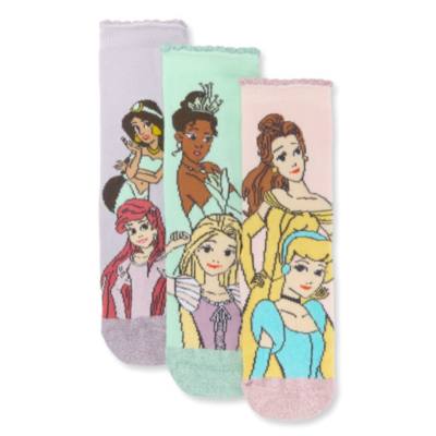 Disney Princess Socks for Kids, 3 Pack