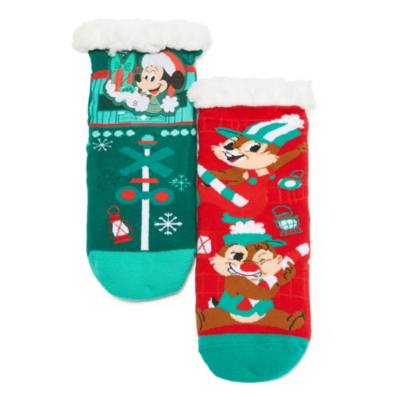 Ensemble de chaussons chaussettes Mickey et ses amis de No&euml;l pour enfants