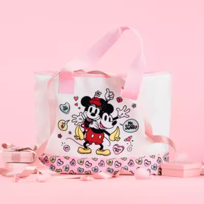 Sac Mickey et Minnie en toile Saint-Valentin