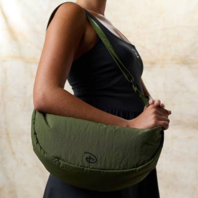 Borsa a spalla verde oliva Disney con silhouette di Topolino