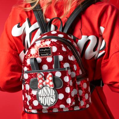 Loungefly Minnie Mouse Polka Dot Sequin Mini Backpack