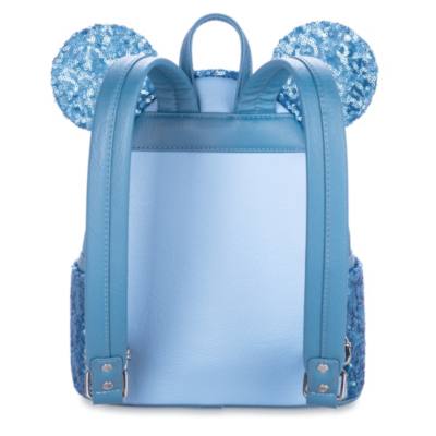 Loungefly Minnie Mouse Blue Hydrangea Colour Story Sequin Mini Backpack
