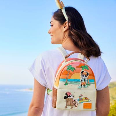 Loungefly Mickey and Minnie Mouse Beach Mini Backpack