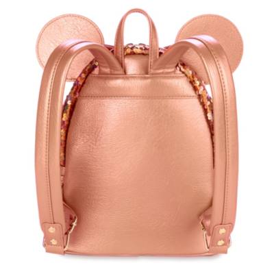 Loungefly Minnie Mouse Peach Punch Sequined Mini Backpack