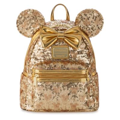 Mini zaino Minnie paillettes dorate collezione Loungefly