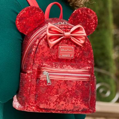 Loungefly - Minnie Maus - Mini-Rucksack mit roten Pailletten