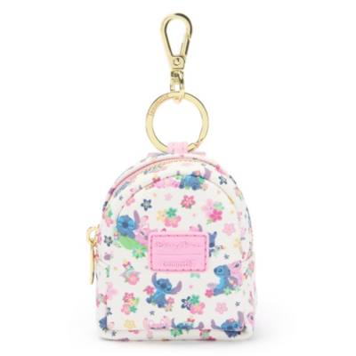 Loungefly Disney Parks Angel and Stitch Floral Bag Charm, Lilo & Stitch